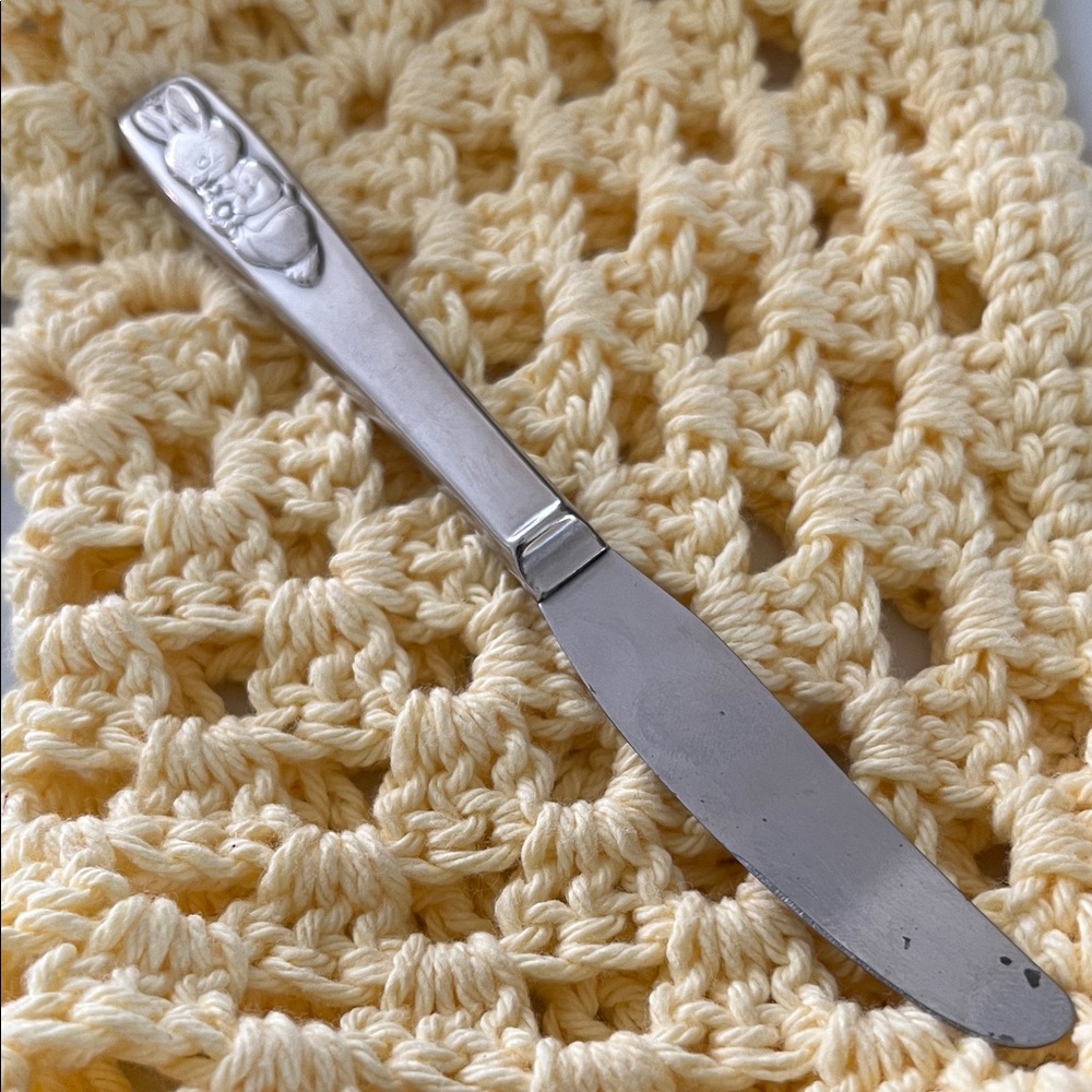 Silver Peter Rabbit Bunny Handle Butter Knife